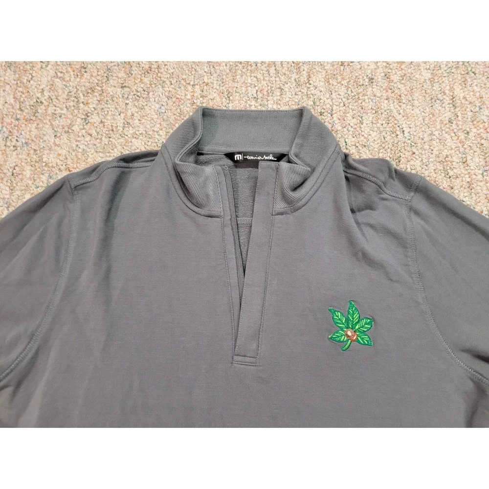 Travis Mathew Sweater Mens Medium‎ Grey Quarter Zip Pullover Golf Performance